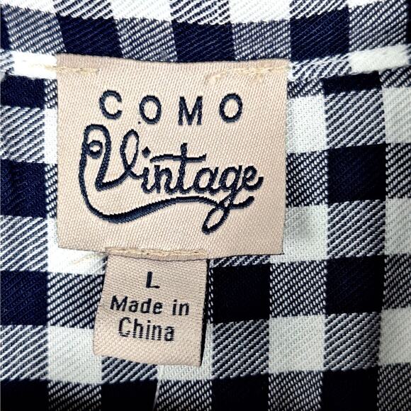 Womens Top Large Country Western Boho Embroidered Floral Plaid Button Down NWT - Picture 2 of 7